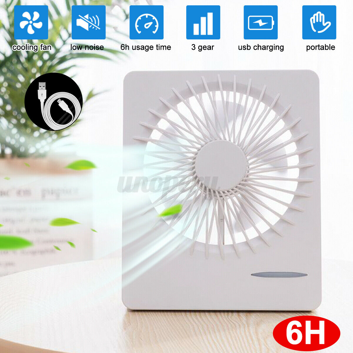 3 Gear Portable Rechargeable Mini Fan Electric Cooling Fan Low Noise Office