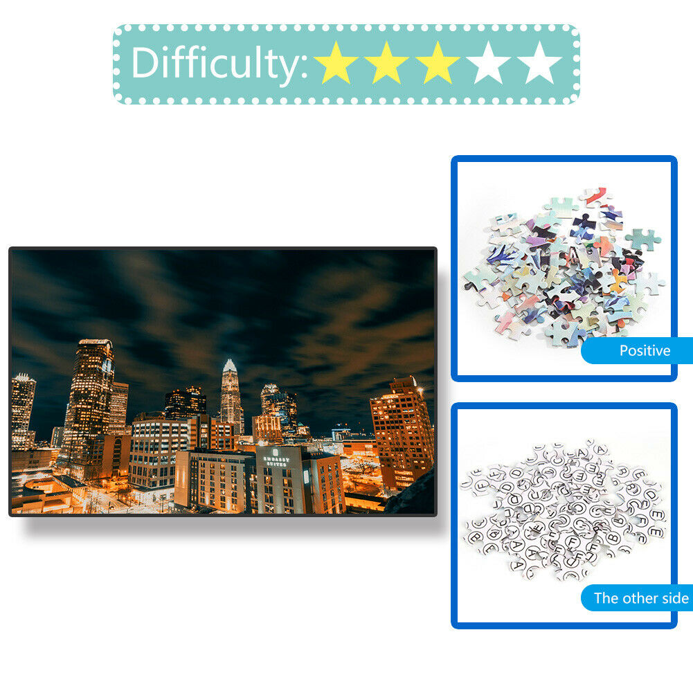 1000 Pieces Lighting City Paper Jigsaw Puzzles Assembling Picture 75 X 50cm @