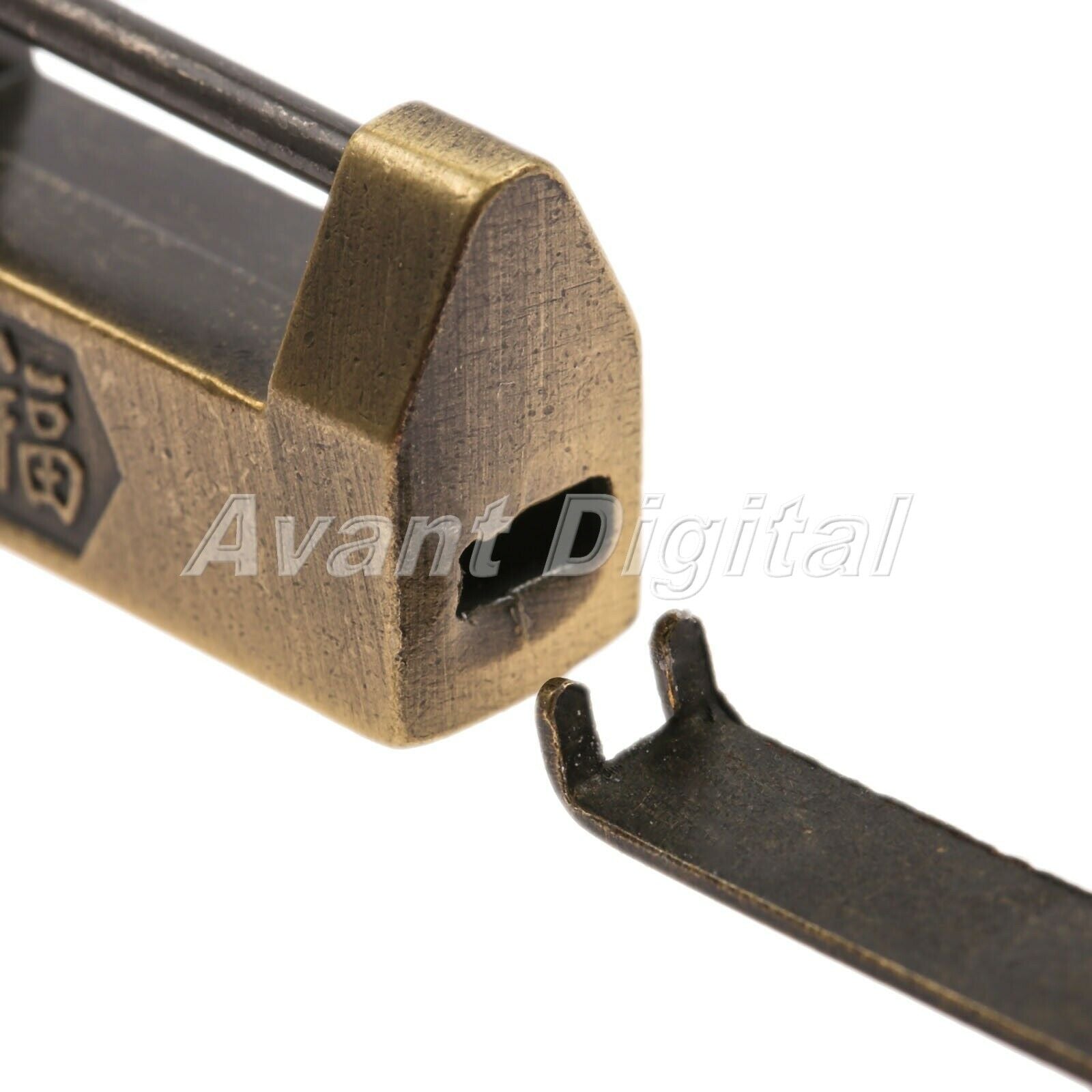 Zinc Alloy Retro Wood Gift Case Jewelry Box Suitcase Lock Padlock Hardware & Key