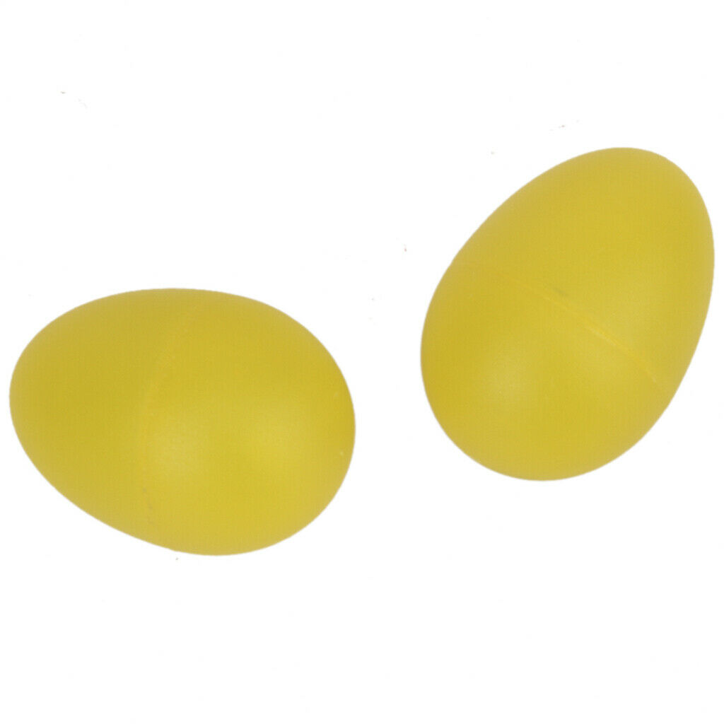 1 Pair Plastic Percussion Musical Egg Maracas Shakers - Lemon Yellow
