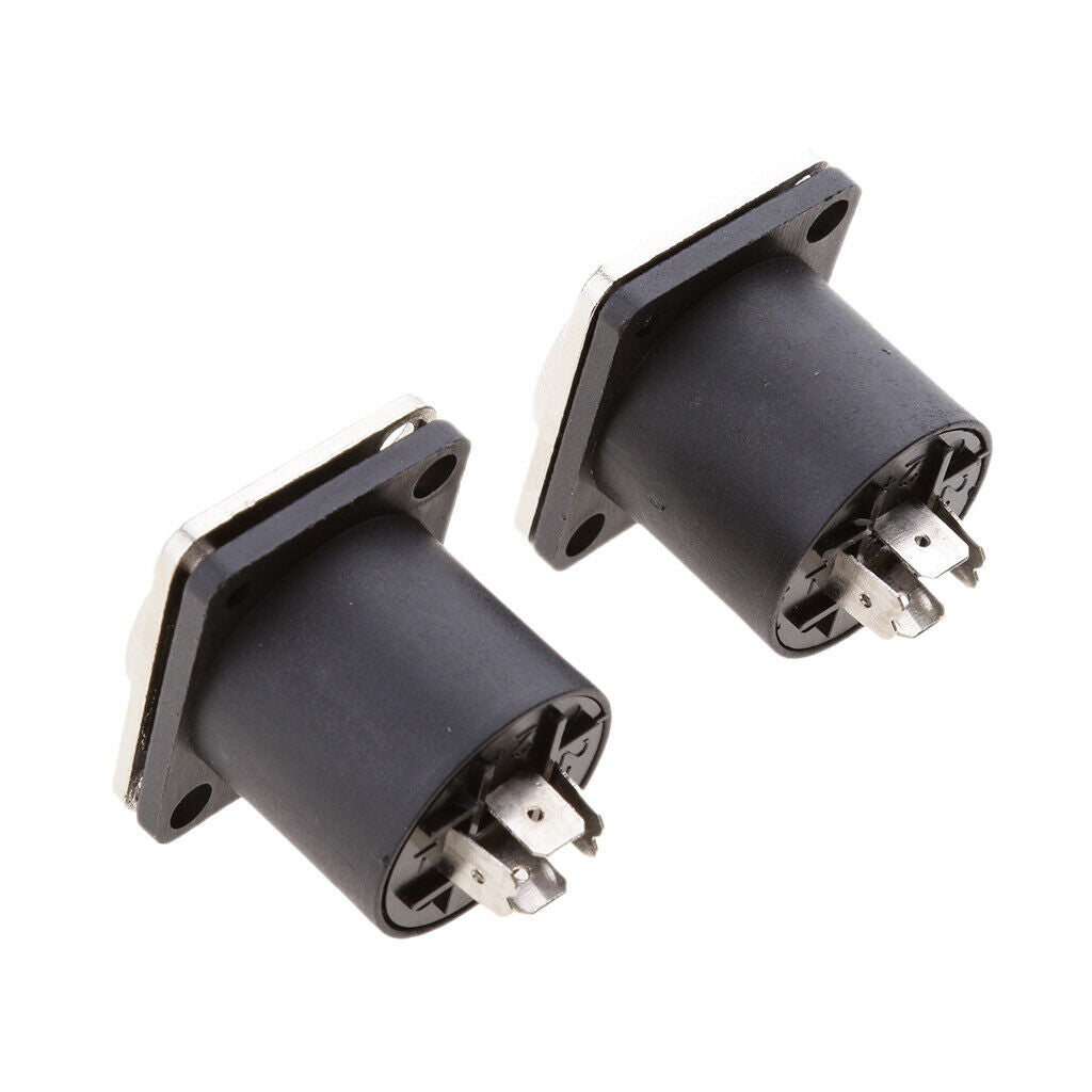 2Pcs Speaker 4 Pin Female Jack Audio Speaker Cable Connector Replacement