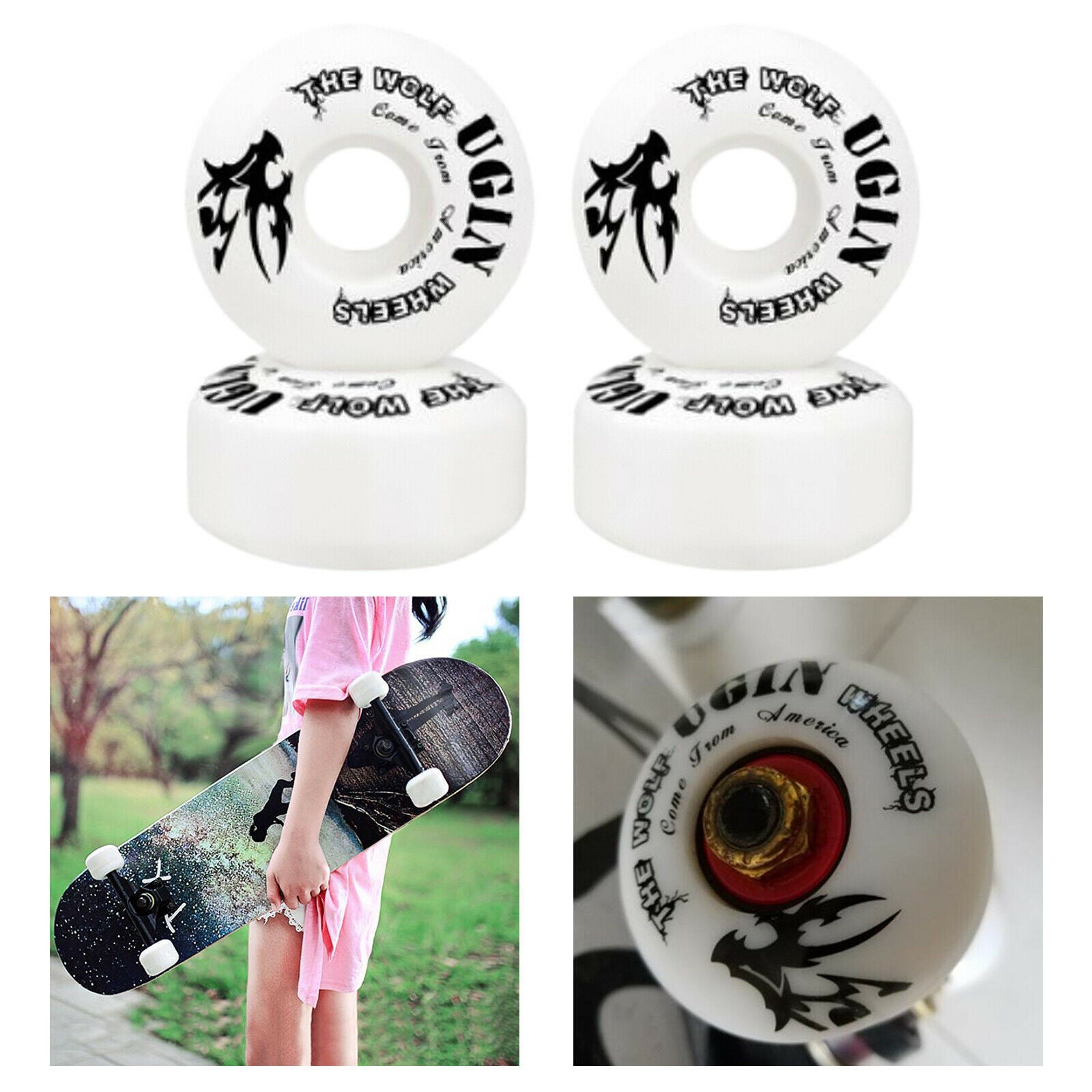 4Pack PU Skateboard Wheels Set 52x30mm 95A Skate Board Roller Accessories