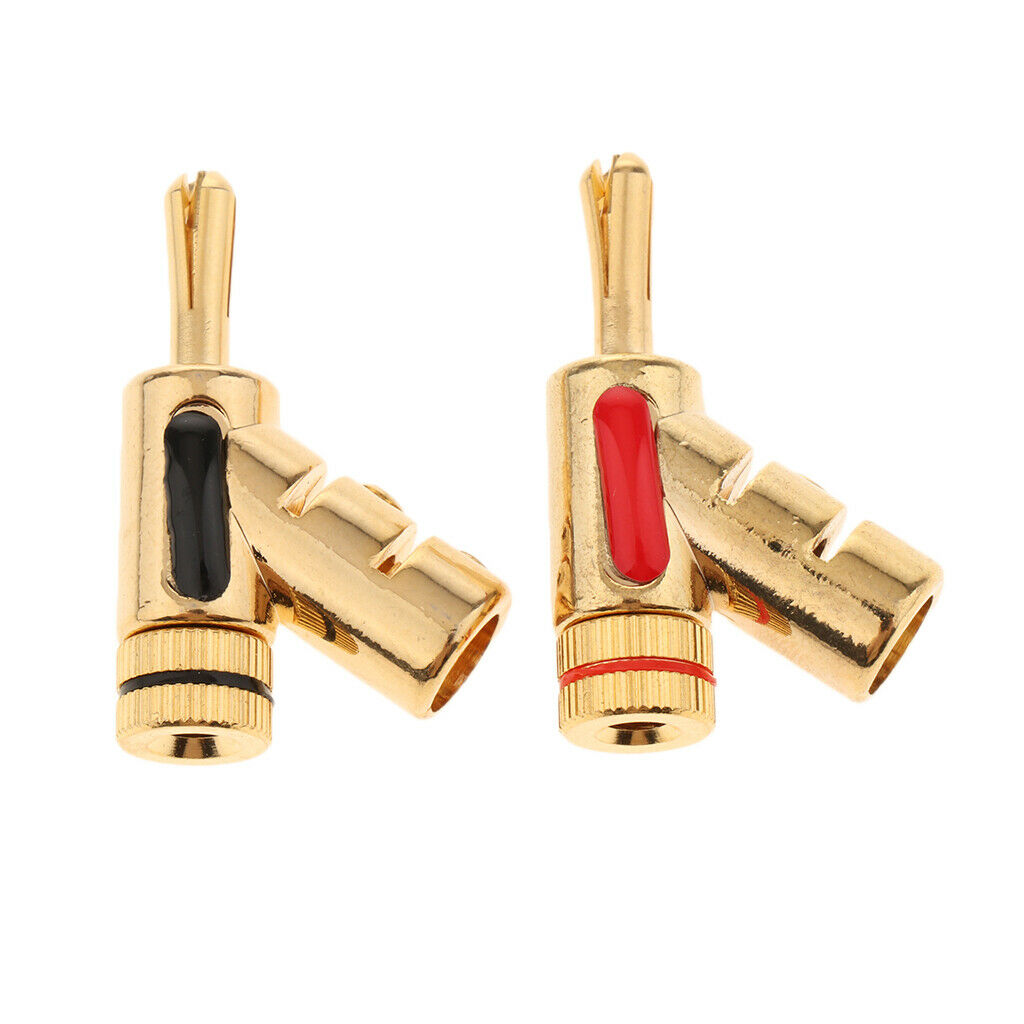 2pcs 4mm Pure Copper Banana Plug Speaker Cable AMP HiFi Terminal Connectors
