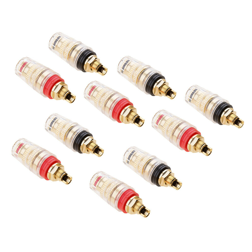 5pairs GoldPlated Speaker Binding Post Terminal Banana Plug Socket Connector