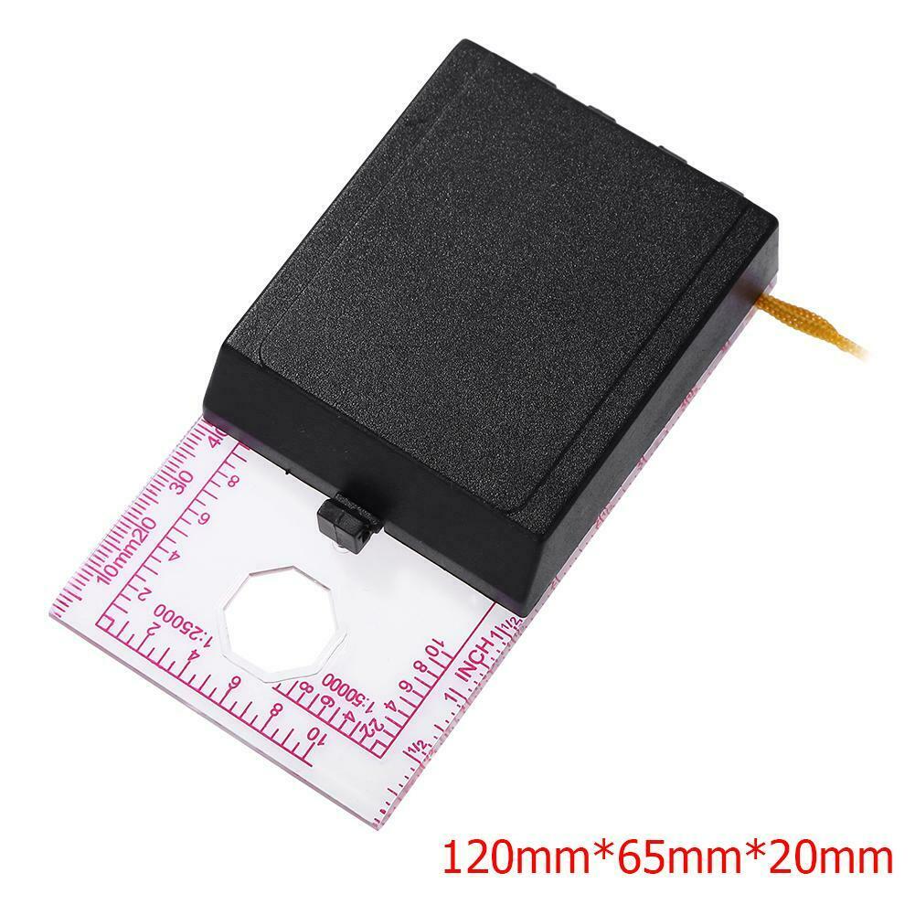 Portable Mapping Ruler Mirror Outdoor Survival Camping Hiking Compass Tool @