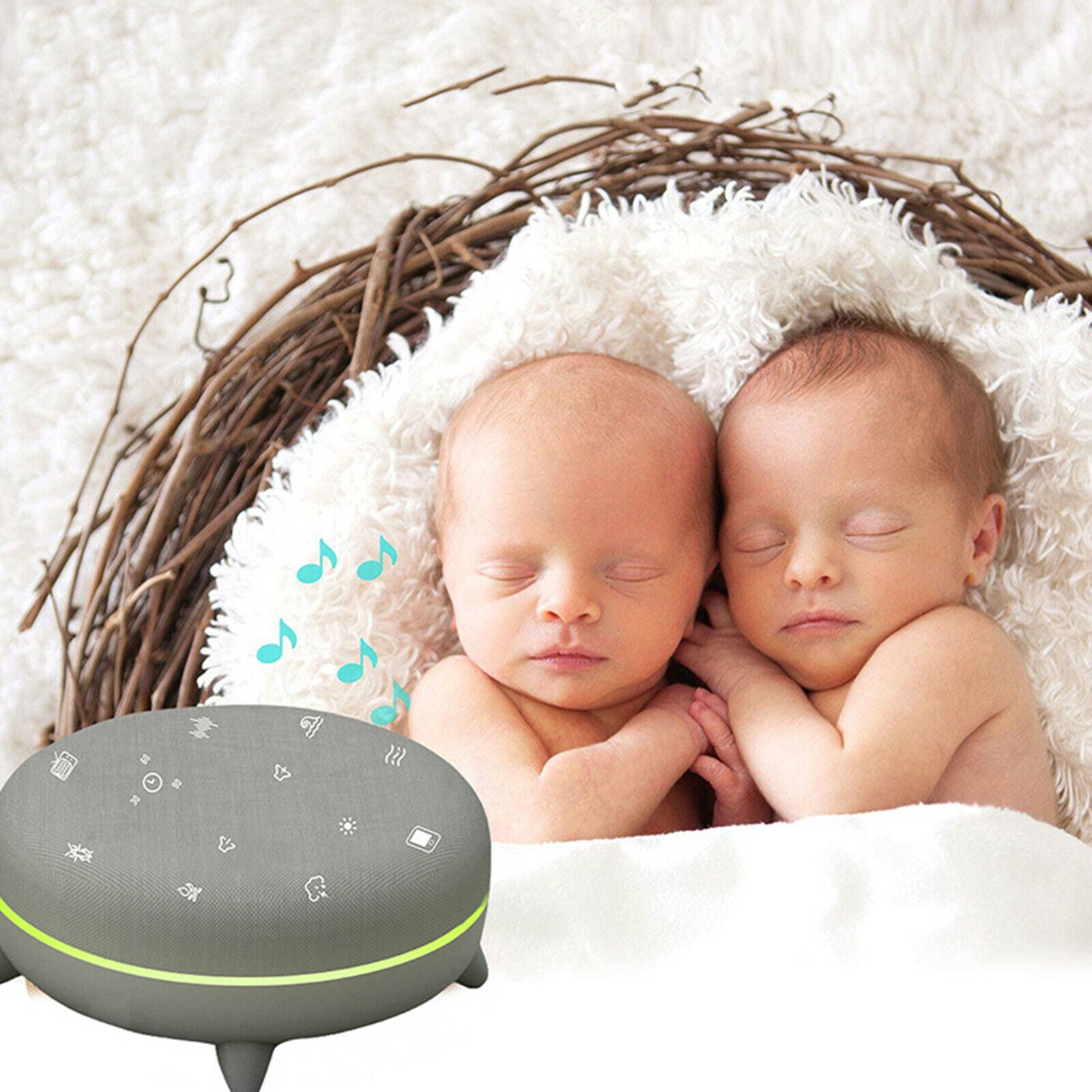 White Noise Machine with Bluetooth 5.0 Speaker RGB with Dimable Night Light