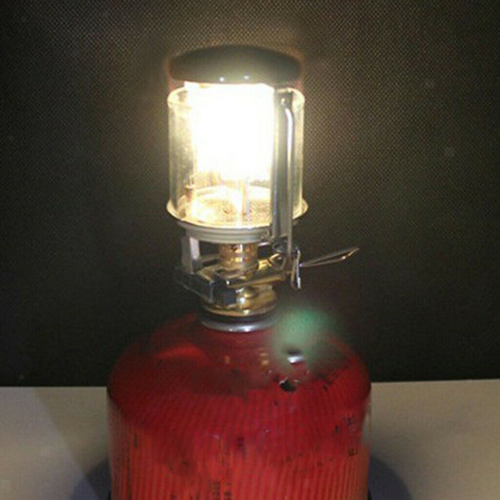 Mini Gas Lantern Portable Camping Fuel Lamp Fishing Hiking Light with Carry Case