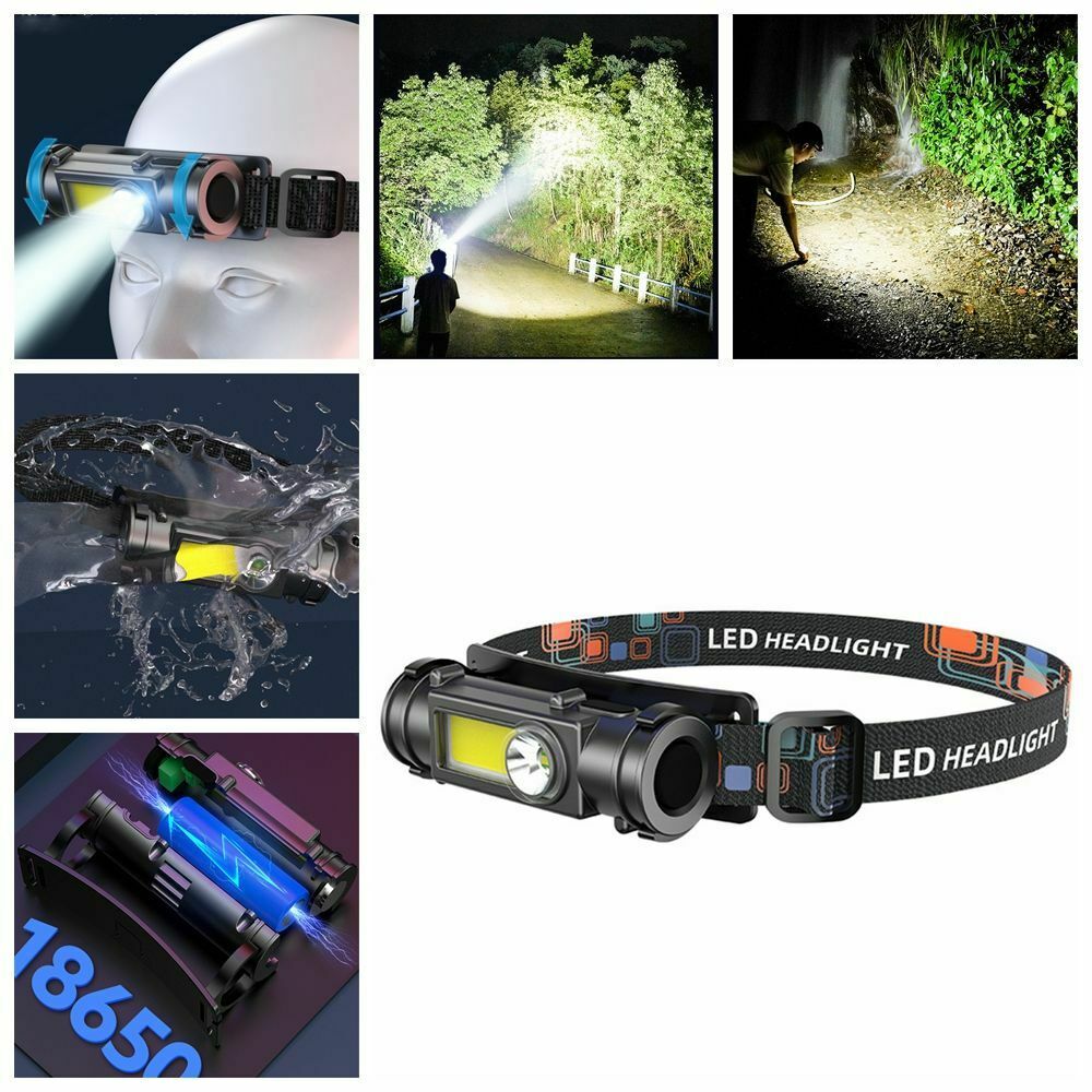 Magnetic Head-mounted Flashlight Cycling Headlight Head Torch Headlamp