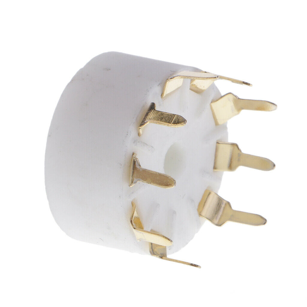 9pin Ceramic Vacuum Tube Socket GZC9-A-G for 12AX7 12AU7 12AT7