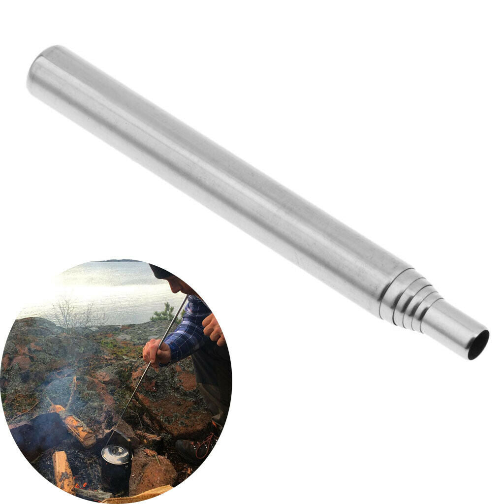 Blow Fire Tube Outdoor Telescopic Camping BBQ Survival Retractable Pipe Tool