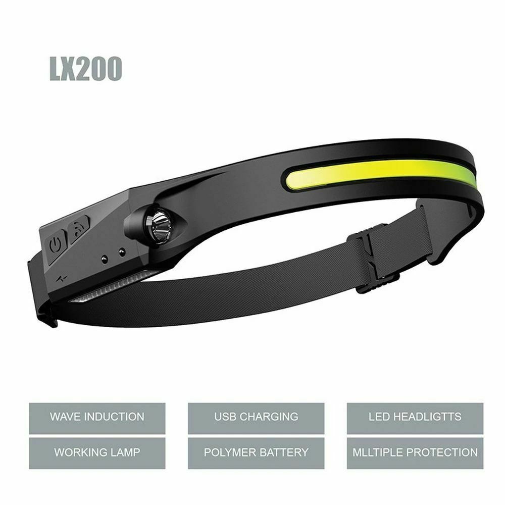 Fishing COB Headlight Fishing Light LED Headlamp with Battery Work Light