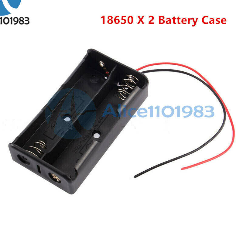 Black 3.7V Battery Holder Box Case DIY For Battery Packs 2x 18650 Cells Cases