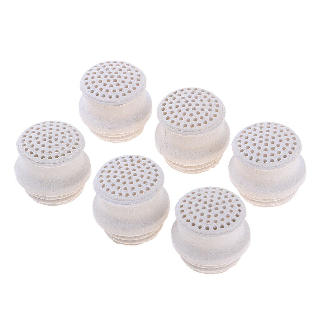 6 lot Ceramic Retro Kerosene Lantern Nozzle Head Oil Lamp Component White