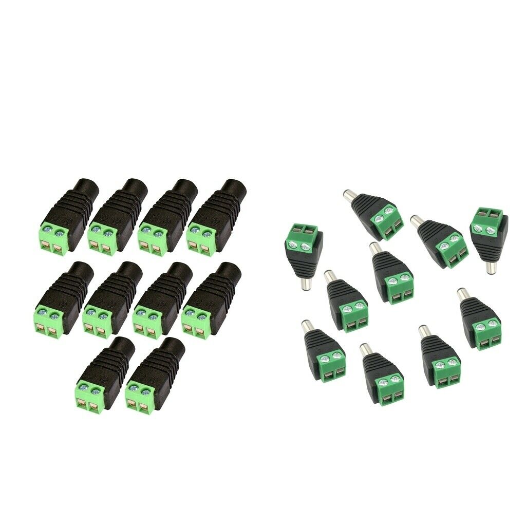 20pcs CCTV Camera DC Power Connector Female Male Connector 12V 120W 10A