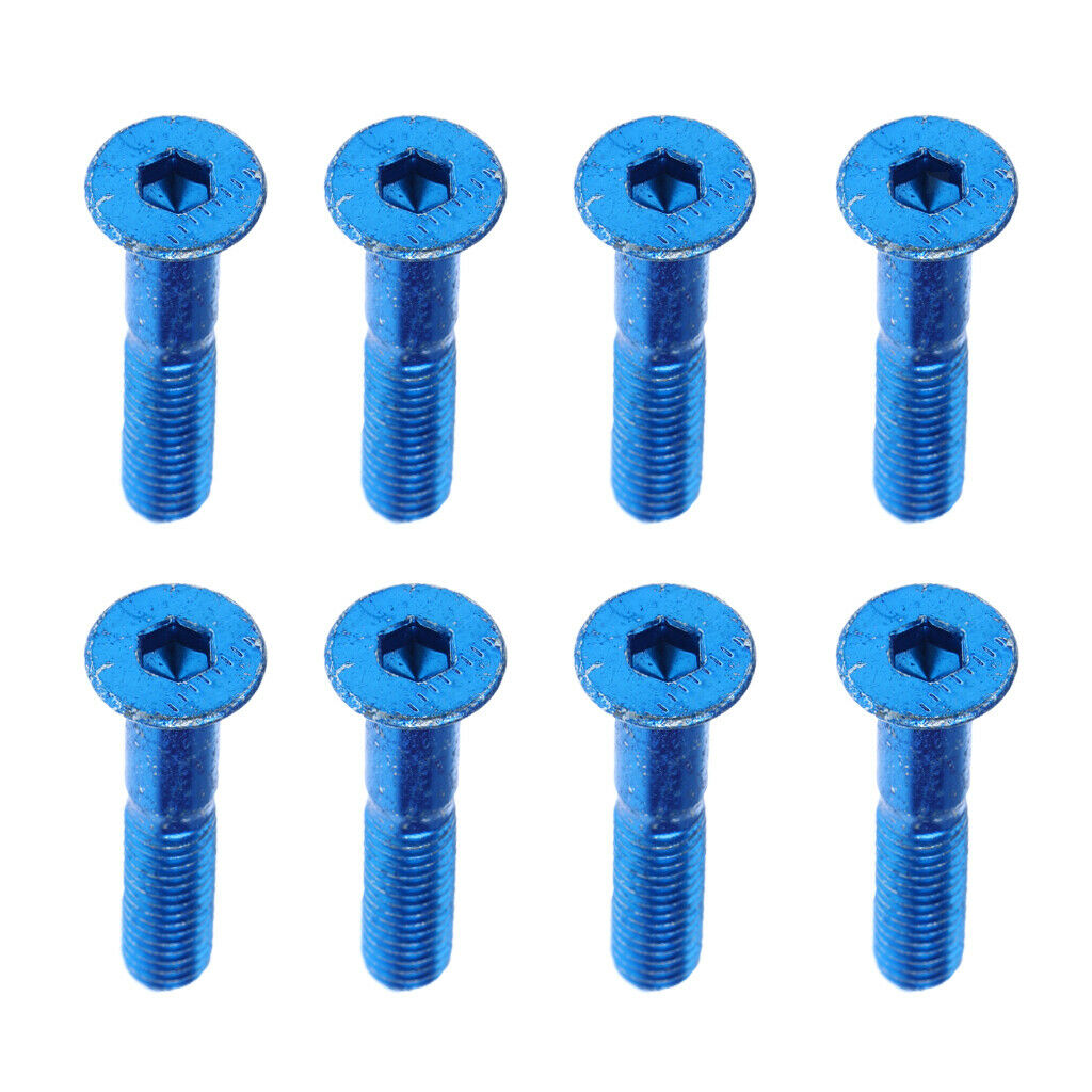 16x Replacement Skateboard Truck Hardware Set Longboard Screws Bolts Blue+Purple
