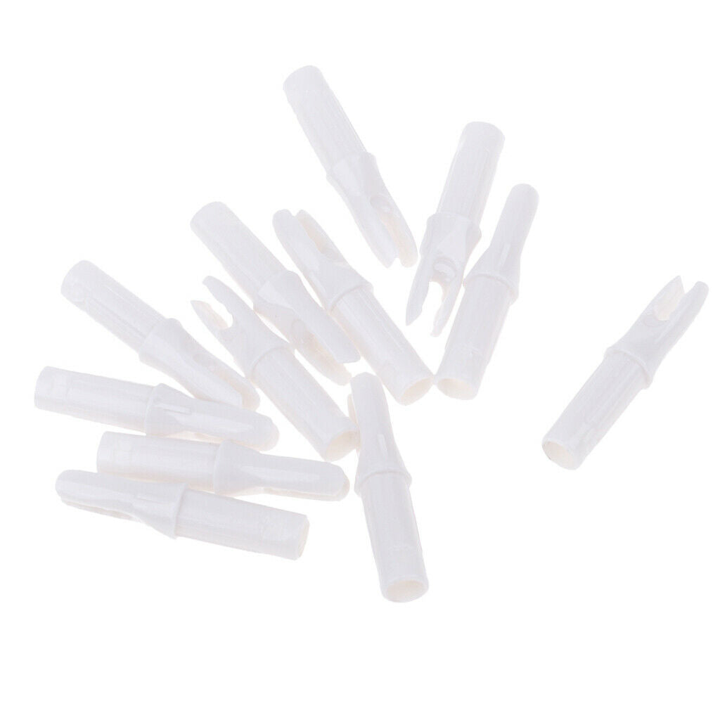 12x Plastic Archery Arrow for Arrow Shaft Inner Diameter 6.2mm - White