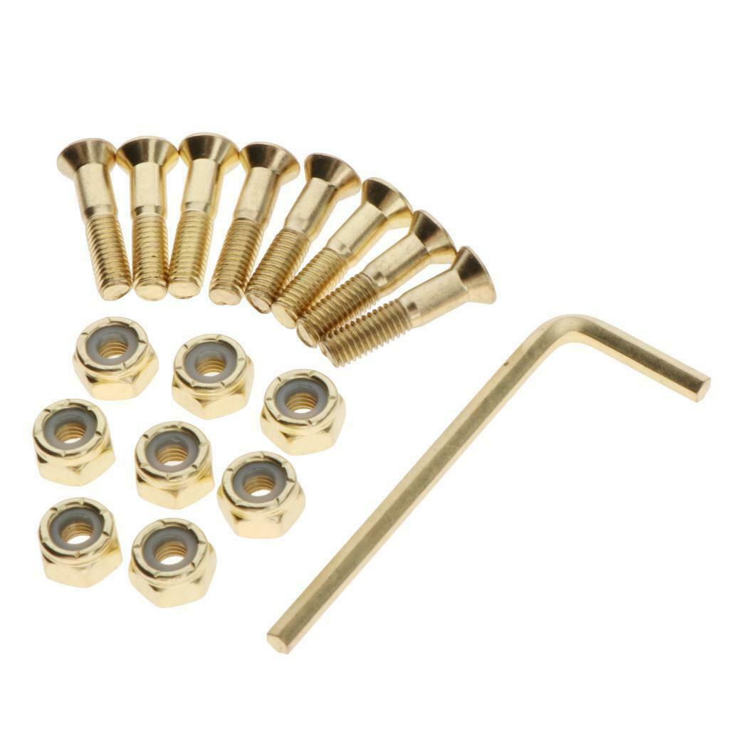 8Set Steel SkateBoard Screws and Nuts Longboard Skate Hardware Screws Bolts