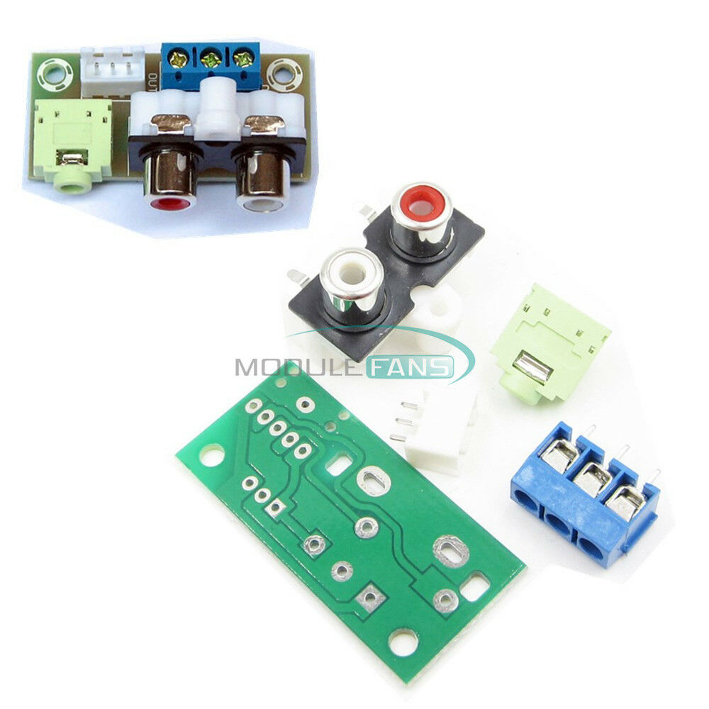 DIY Kit Audio Switch Board RCA to 3.5mm Socket Input Block Stable for Amplifier
