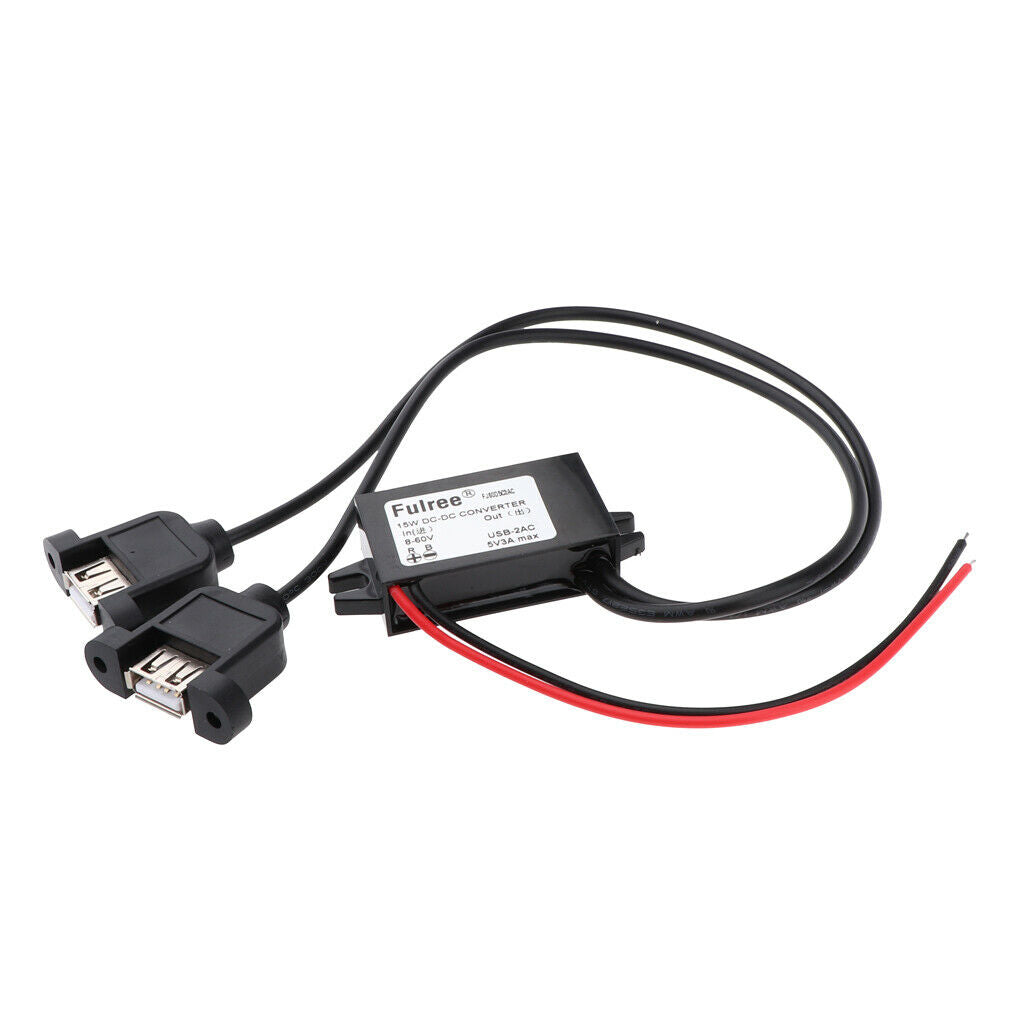 8-60V to 5V Dual USB DC-DC Car Power  Adapter Voltage Transformer