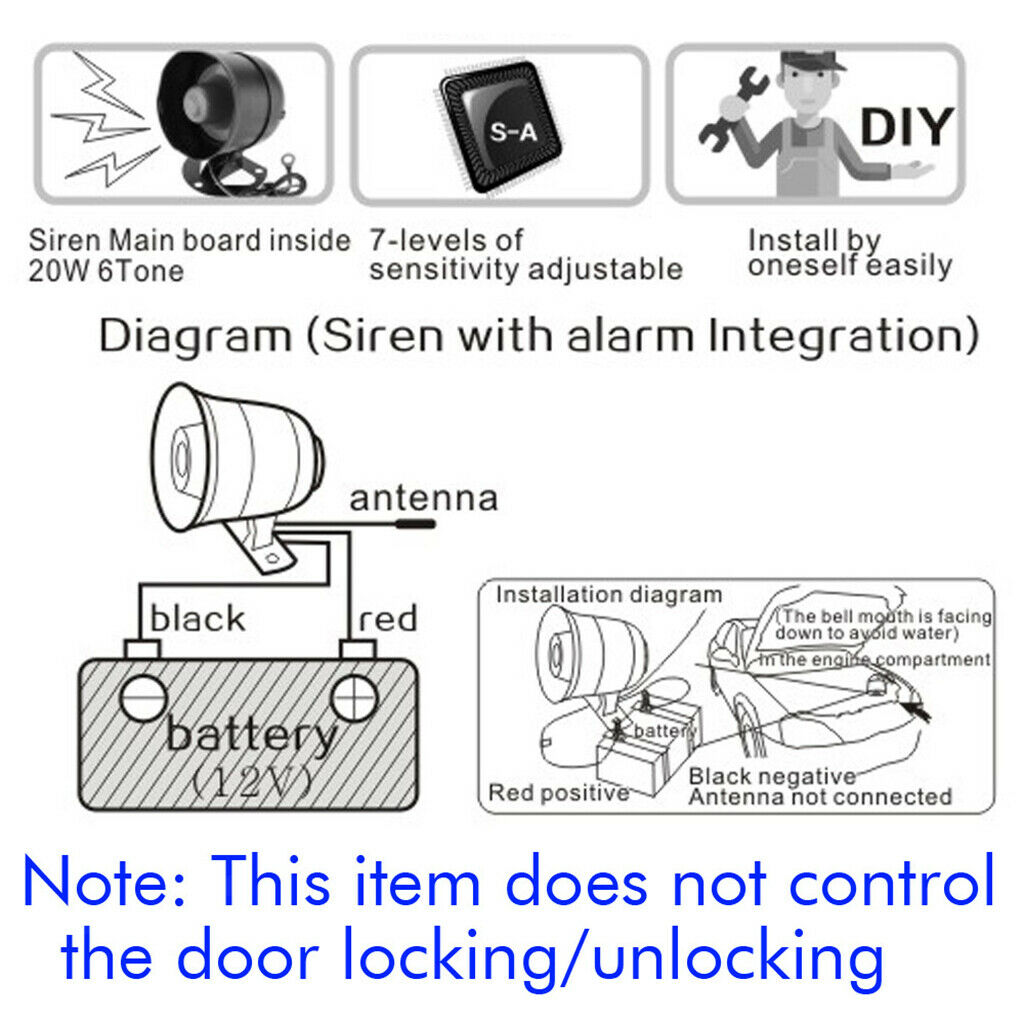 Universal Car Alarm Security System Anti-Theft Burglar with 2 Remote Control