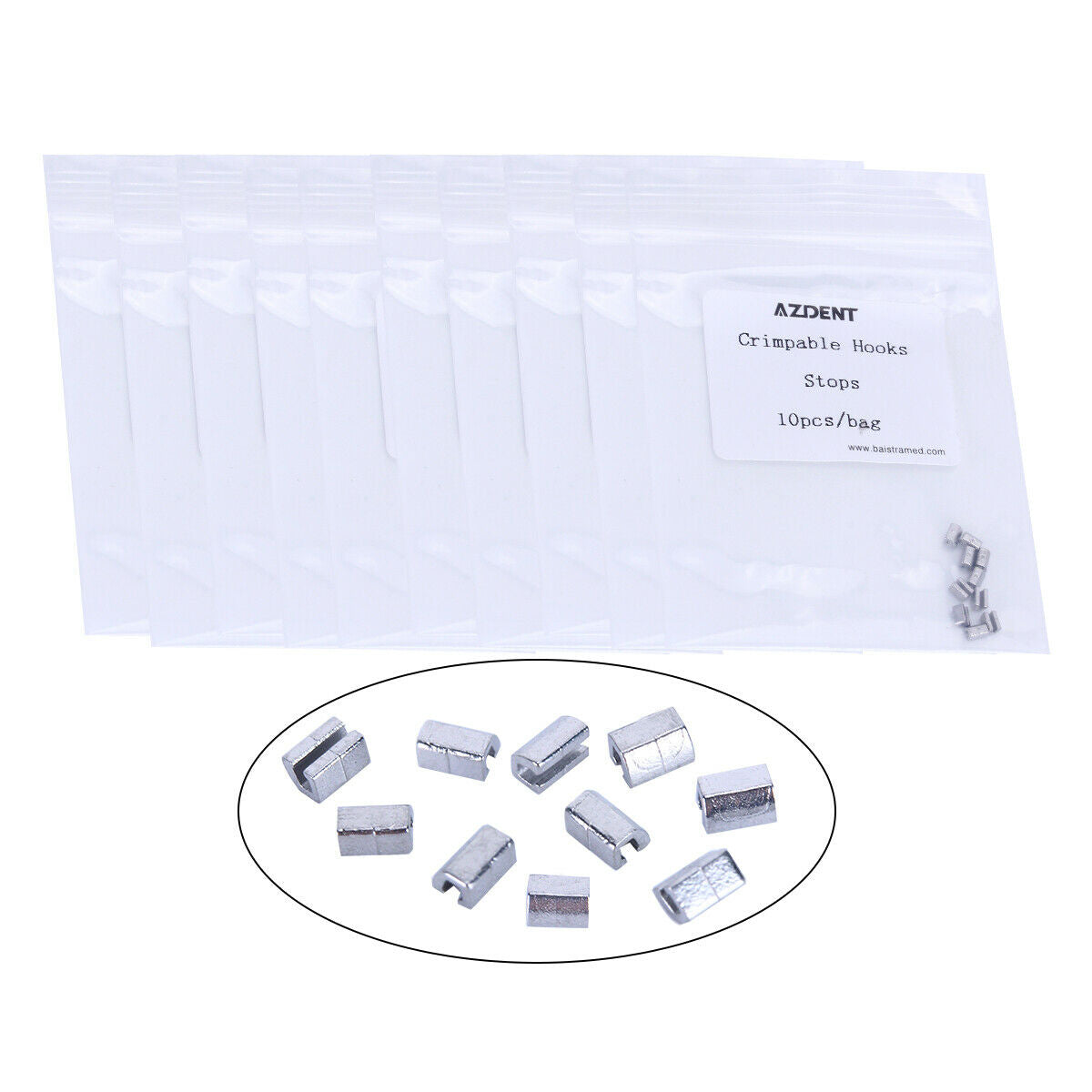 100 X Dental Orthodontic Crimpable Hook Stops Type Stainless Steel AZDENT