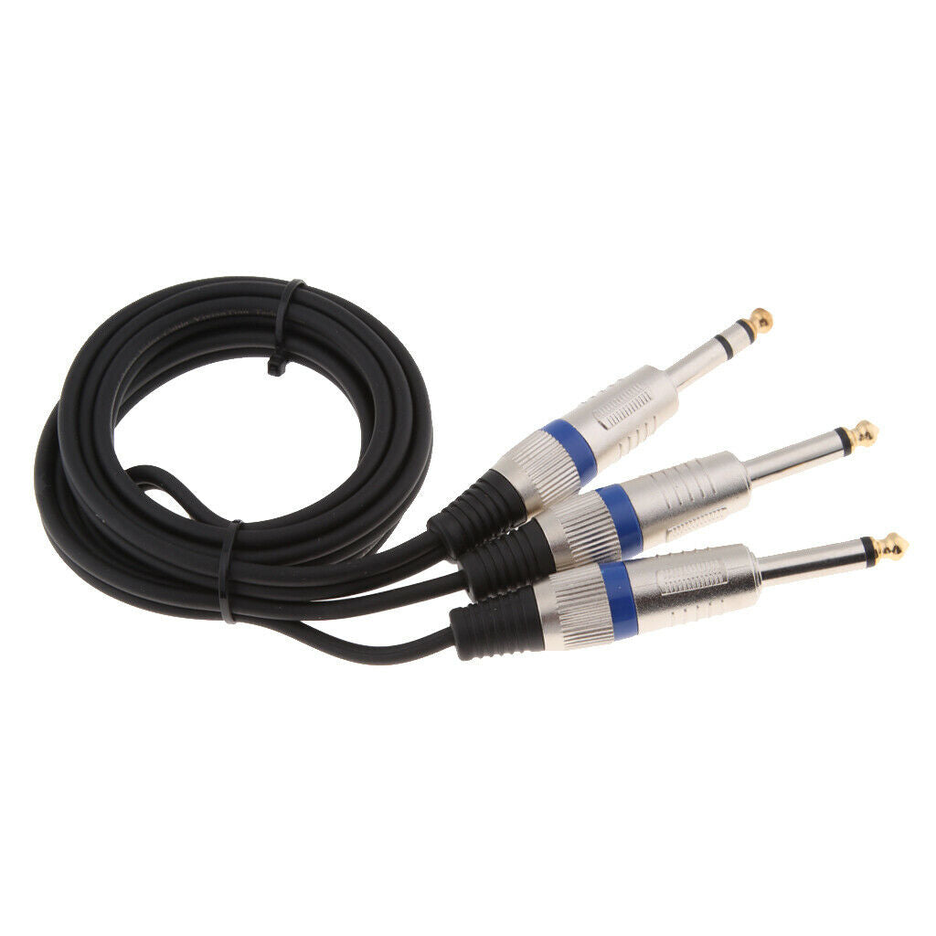 6.35mm 1/4" TRS Stereo to Dual 1/4" TS Mono Y Splitter Cable