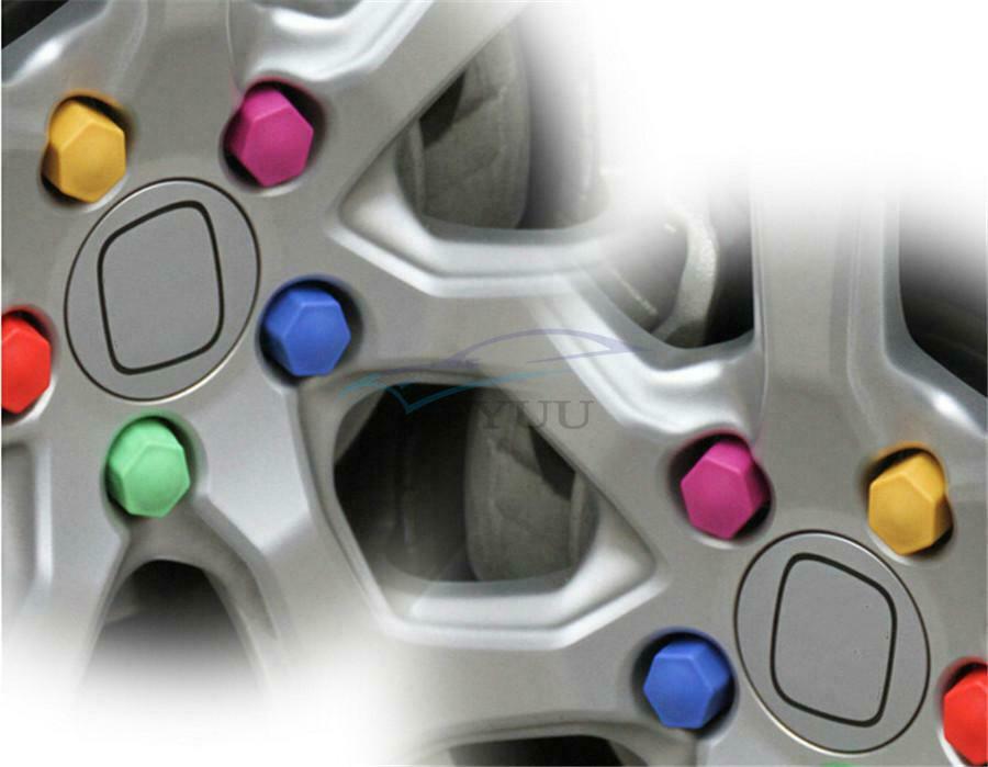 100 × Anti-rust Wearproof Blue/Green/Orange/ Red/Purple Auto Wheel Nut Covers