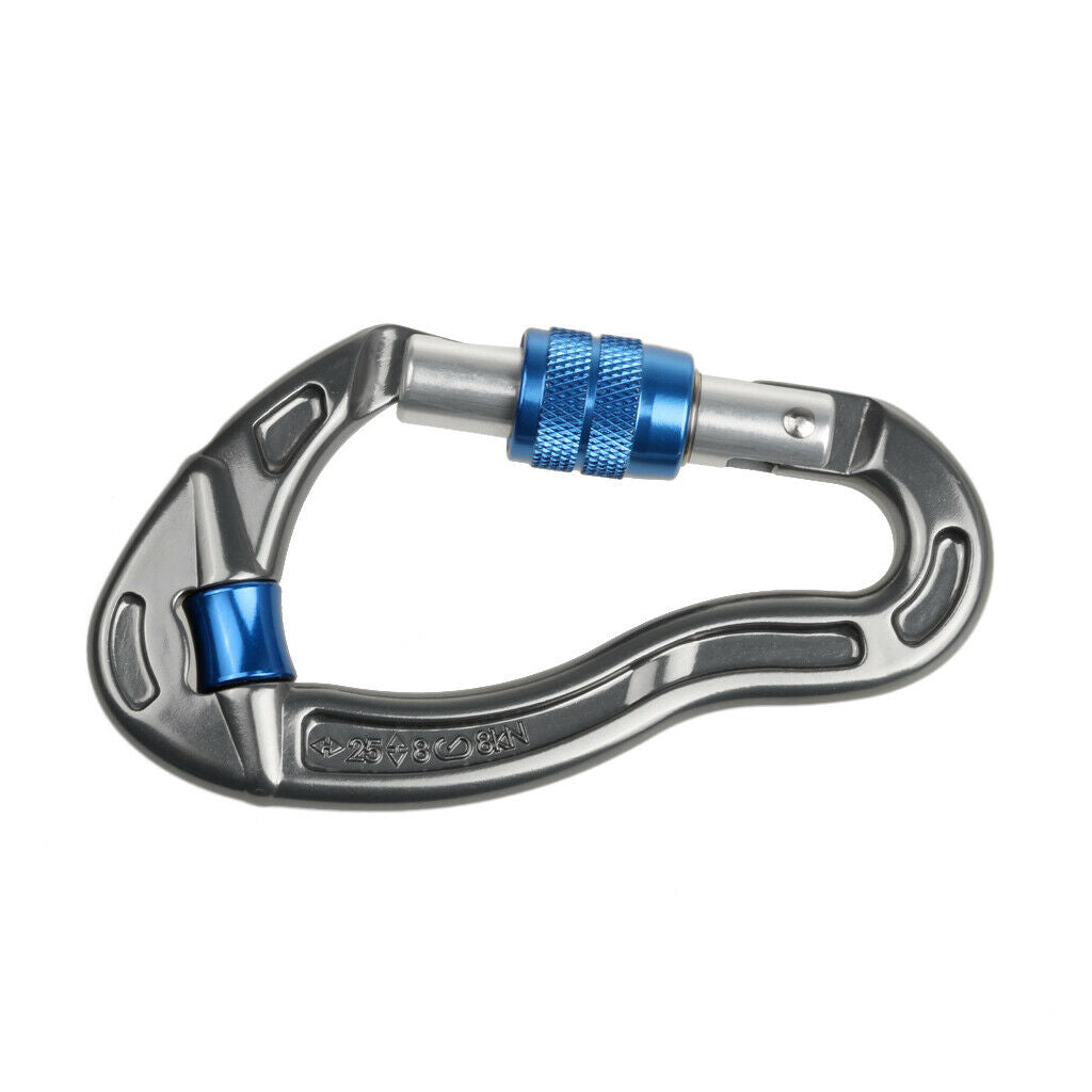 25 KN Rock Tree Climbing Screwgate Screw Lock Pulley-Carabiner Clip For Outdoor