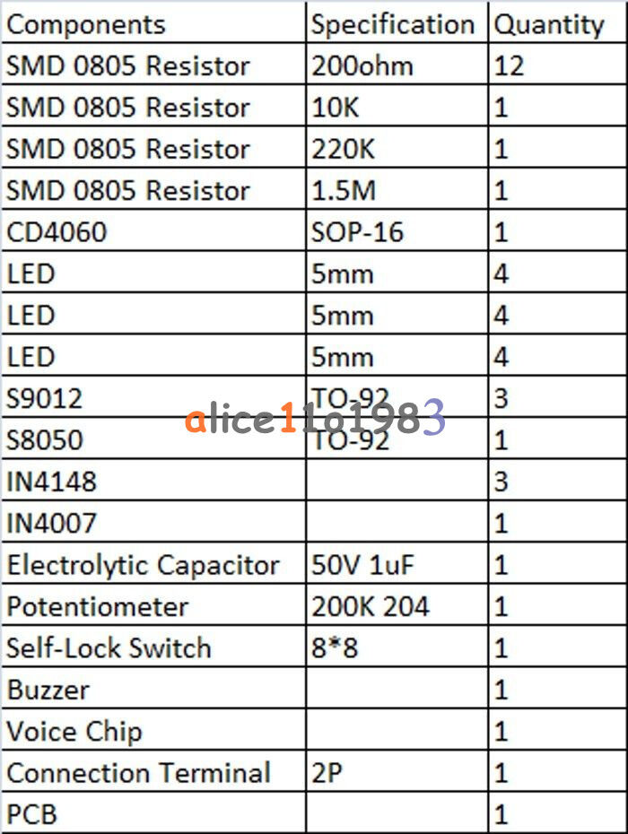 CD4060 DIY Kits Electronics SMD Music Fancy Lantern Suite SOP-16 5mm LED light