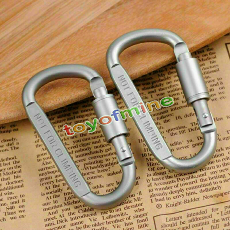 5Pcs Hard Aluminum Outdoor Buckle Carabiner D-Ring Chain Keychain Clip Hook