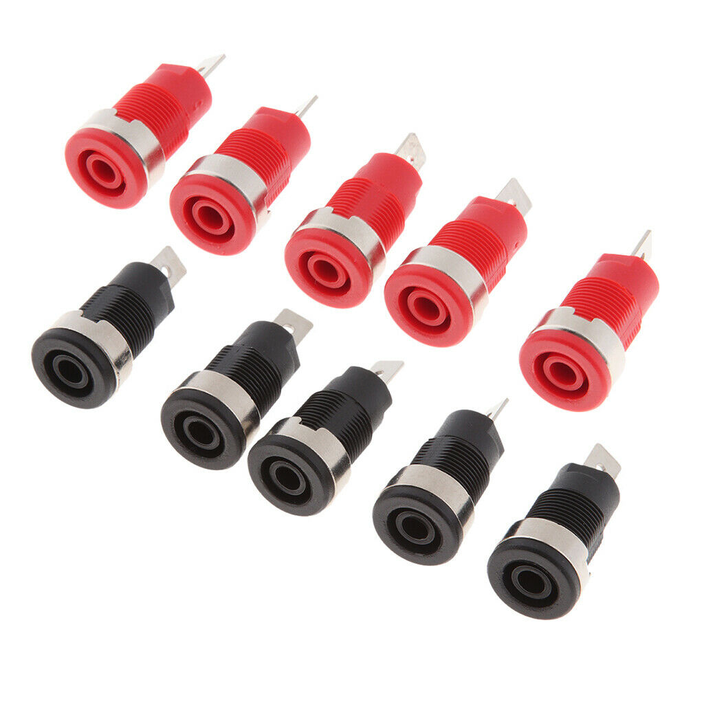 10x Insulated Safety 2 Colors 4mm Banana Female Jack Panel Socket Connector