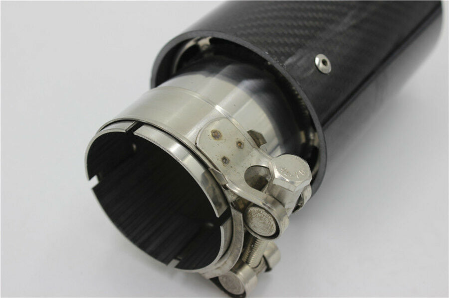 100% Real Carbon Fiber Glossy Black Exhaust End Tips for BMW 2.5'' in 3.5'' out