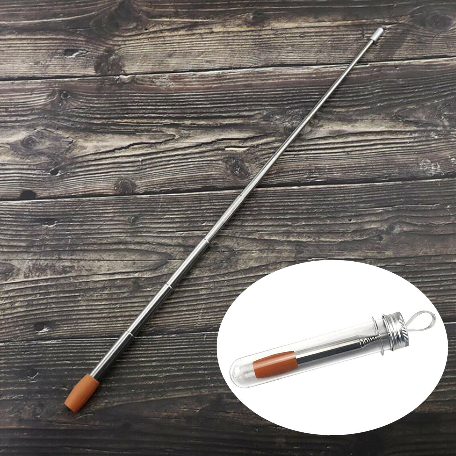 Stainless Steel Fire Blower Fire Bellow Portable Survival with storage tube