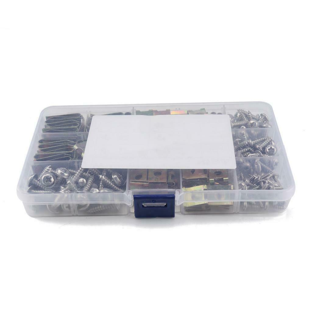 200x Assorted Spire Clips U Nuts Rivet No.12, M3x12, Colorful Galvanized Set