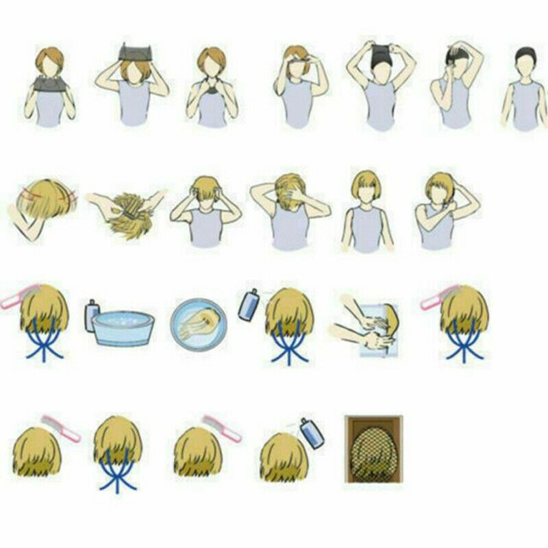 100% Human Hair Short Black Brown Women's Curly Hair Wig New Natural Full Wigs