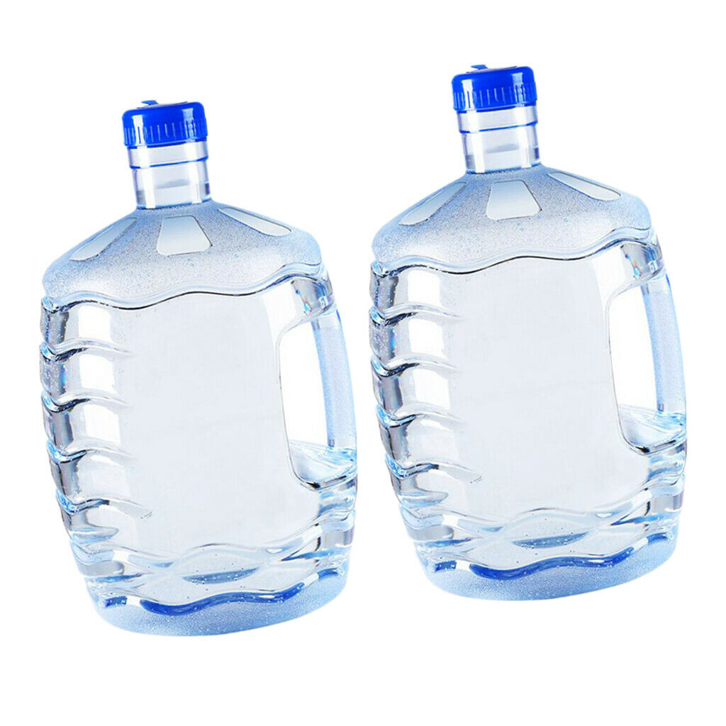 2Pc 7.5L Food Grade Water Bottle Container Drinking Canteen Jug w/Handle
