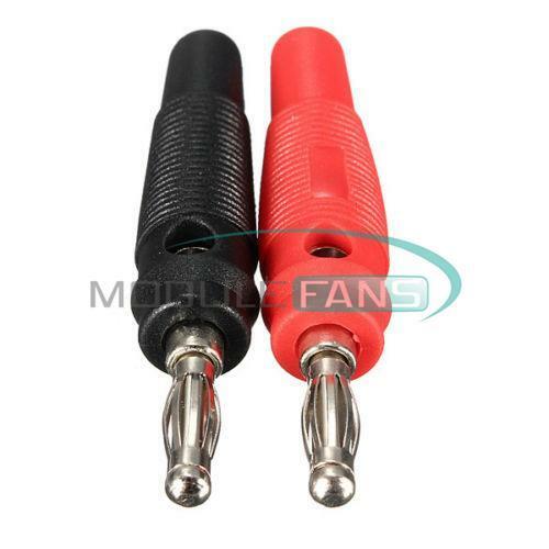 2pcs Nickel Plated Solderless Speaker Audio Jack Banana Plug Connector Red&Black