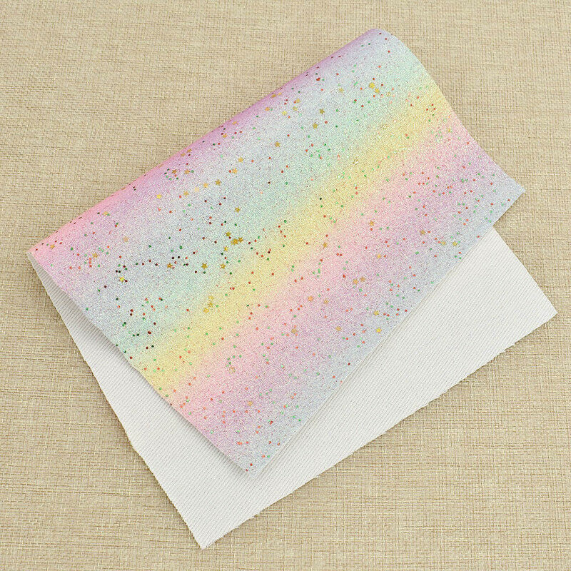 1 Sheet Glitter Synthetic Leather Fabric DIY Wrap Material Sewing Accessories