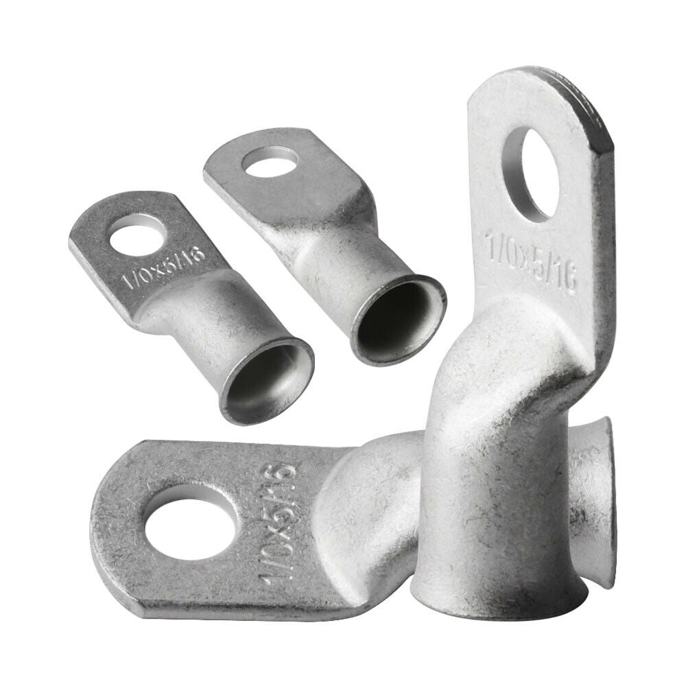 (10) 1/0AWG-5/16 Ring Terminal Tinned Copper Lug Battery Wire Ends Un-insulated