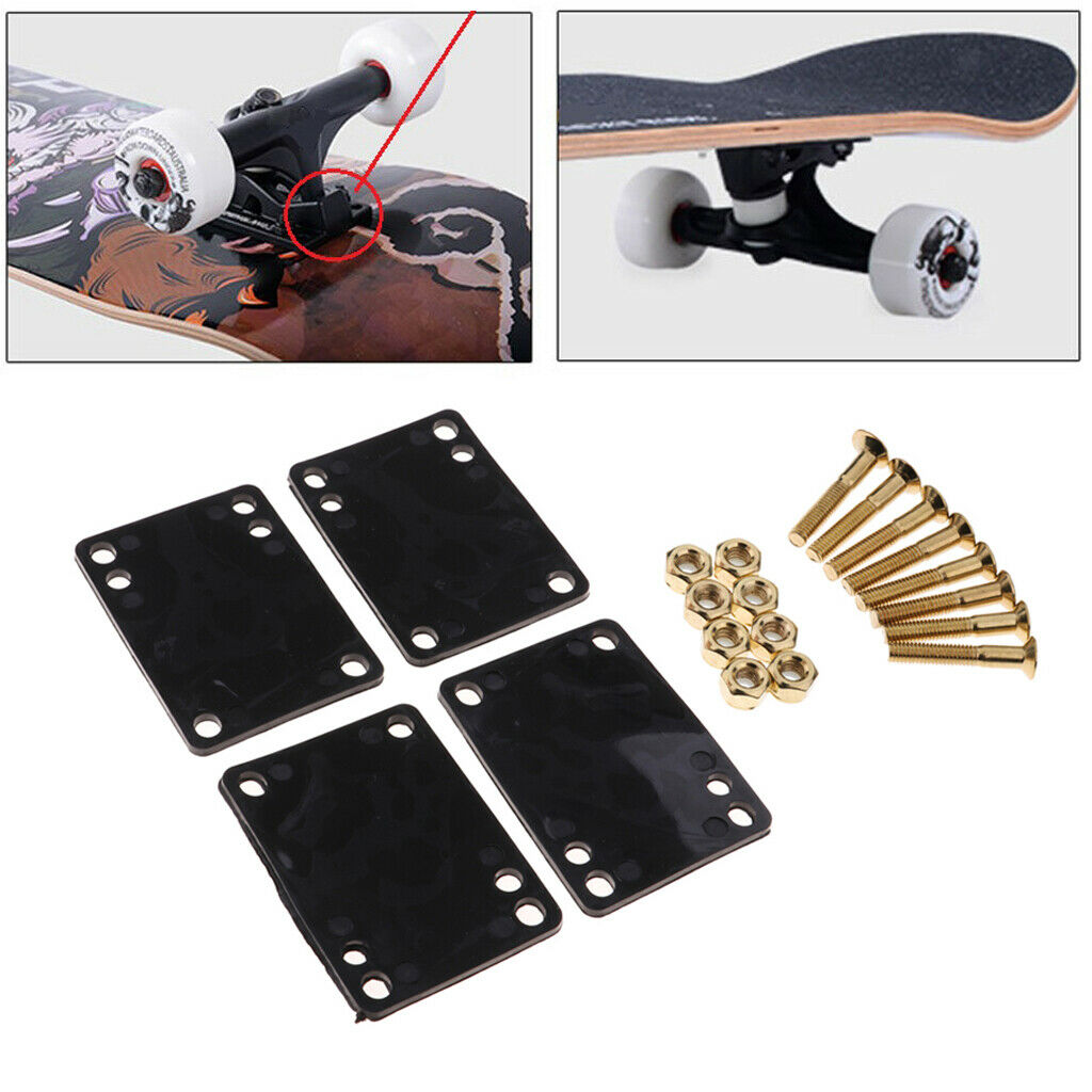 Skateboard Riser Pads Shock Pad Longboards Trucks 29mm Bolts Screws Nuts