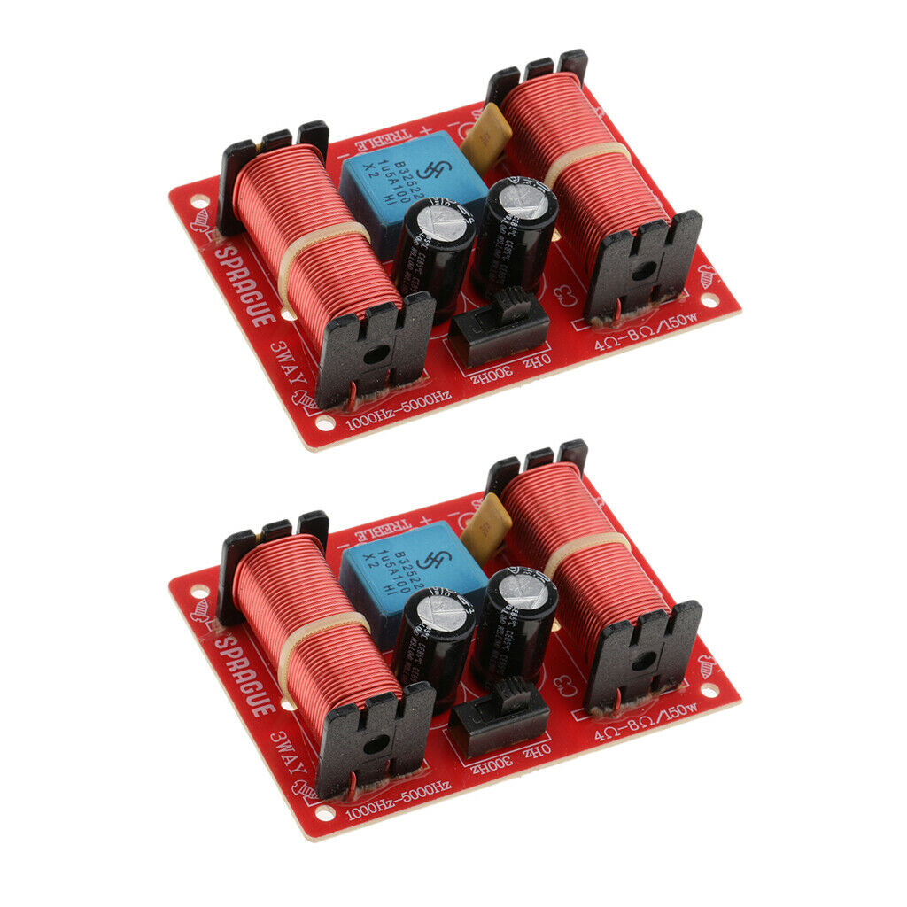 2Pieces 3 Way Speaker Crossover Audio Frequency Dividers For Car Home Boat