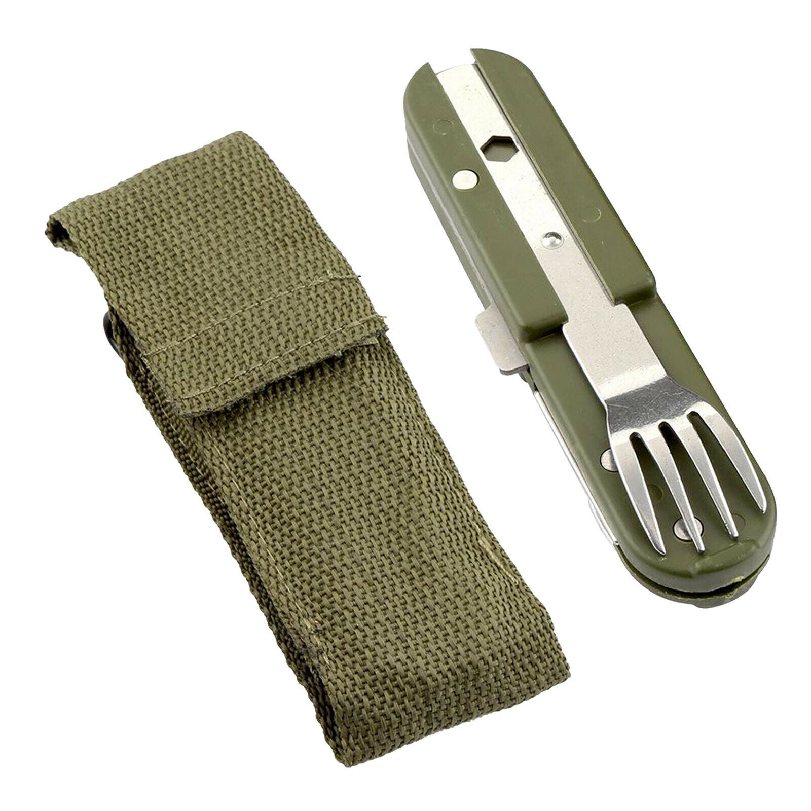 Multi-Function Portable Camping Tool, 4 in 1 Stainless Steel Fork Spoon Outdoor