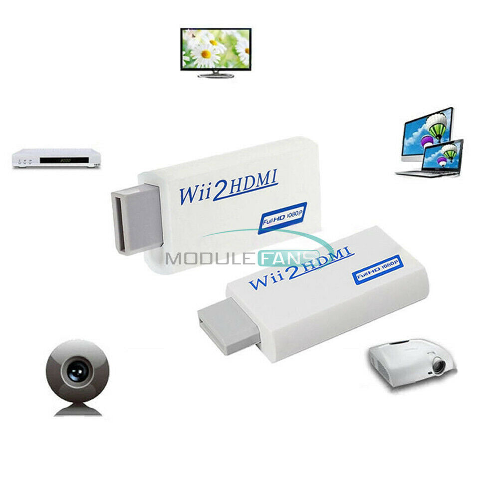 For Wii to HDMI Wii2HDMI Full HD Converter Adapter 3.5mm Audio Output Portable