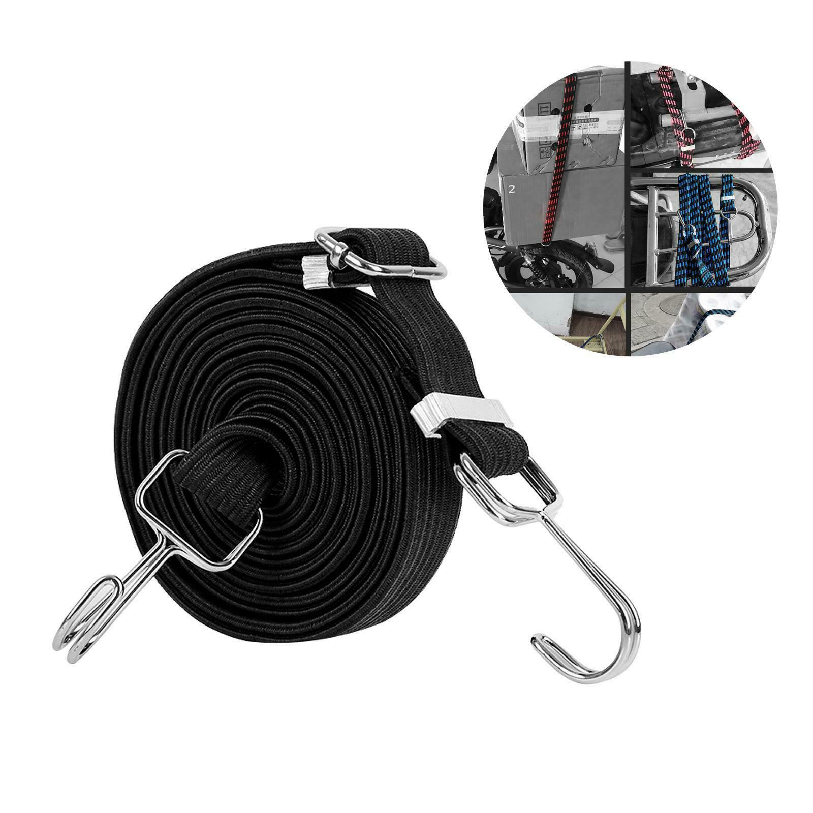 2x Bungee Cord Adjustable Motorcycle Cargo Rack Luggage Strap 0.5m Tie Downs
