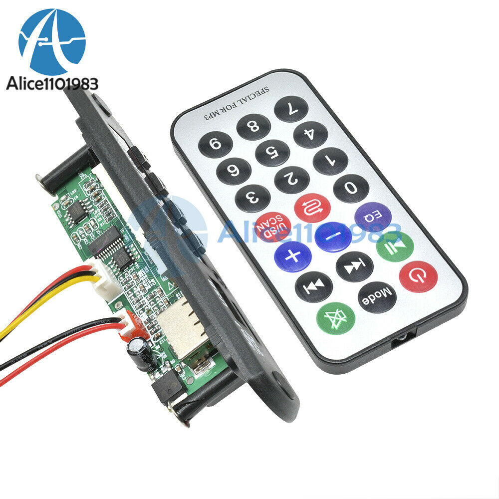 DC 5/12V AUX Car MP3 WMA Decoder Board USB TF Remote SD FM Radio for Car