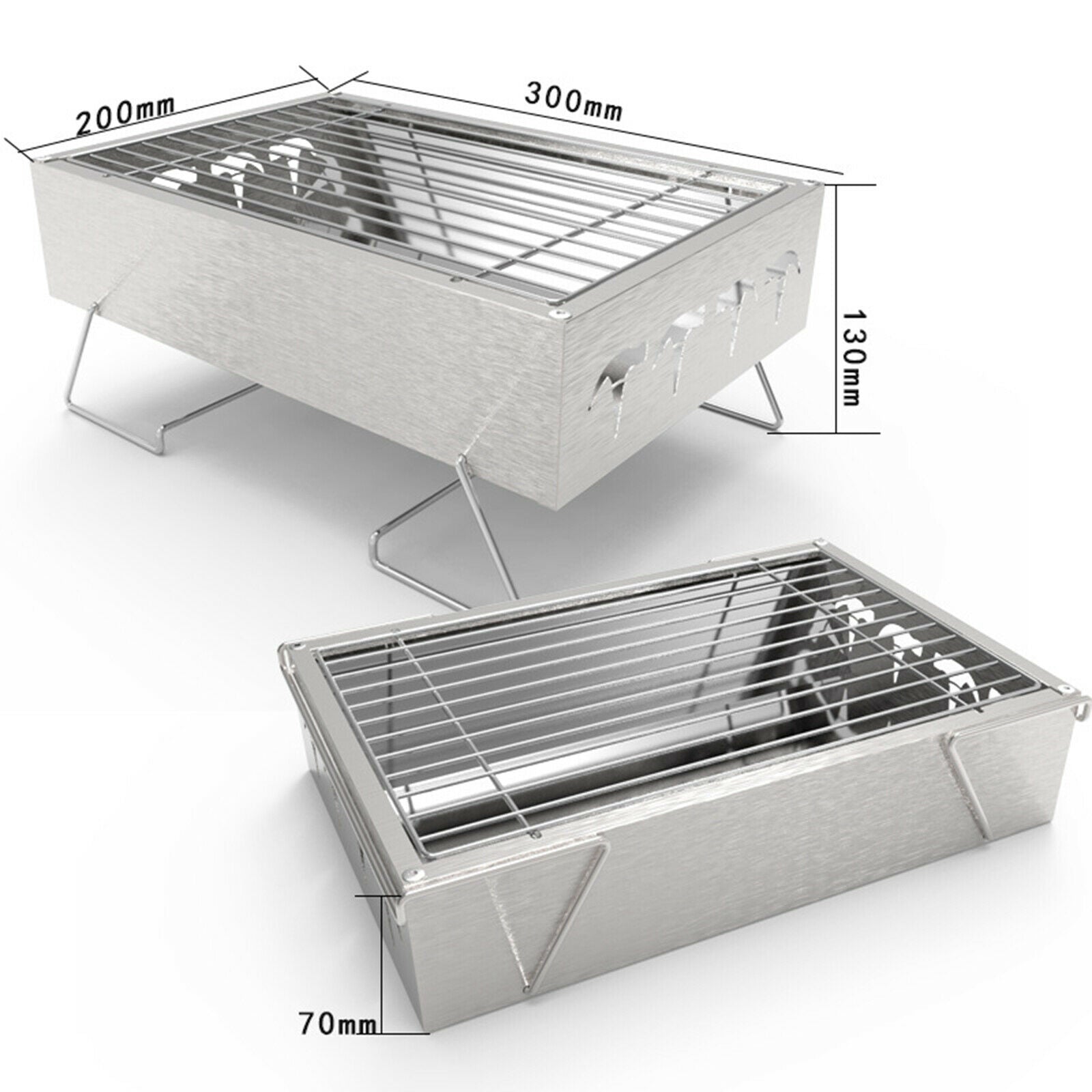 Charcoal Stove Portable Folding Stainless Steel Charcoal BBQ Grill Tool