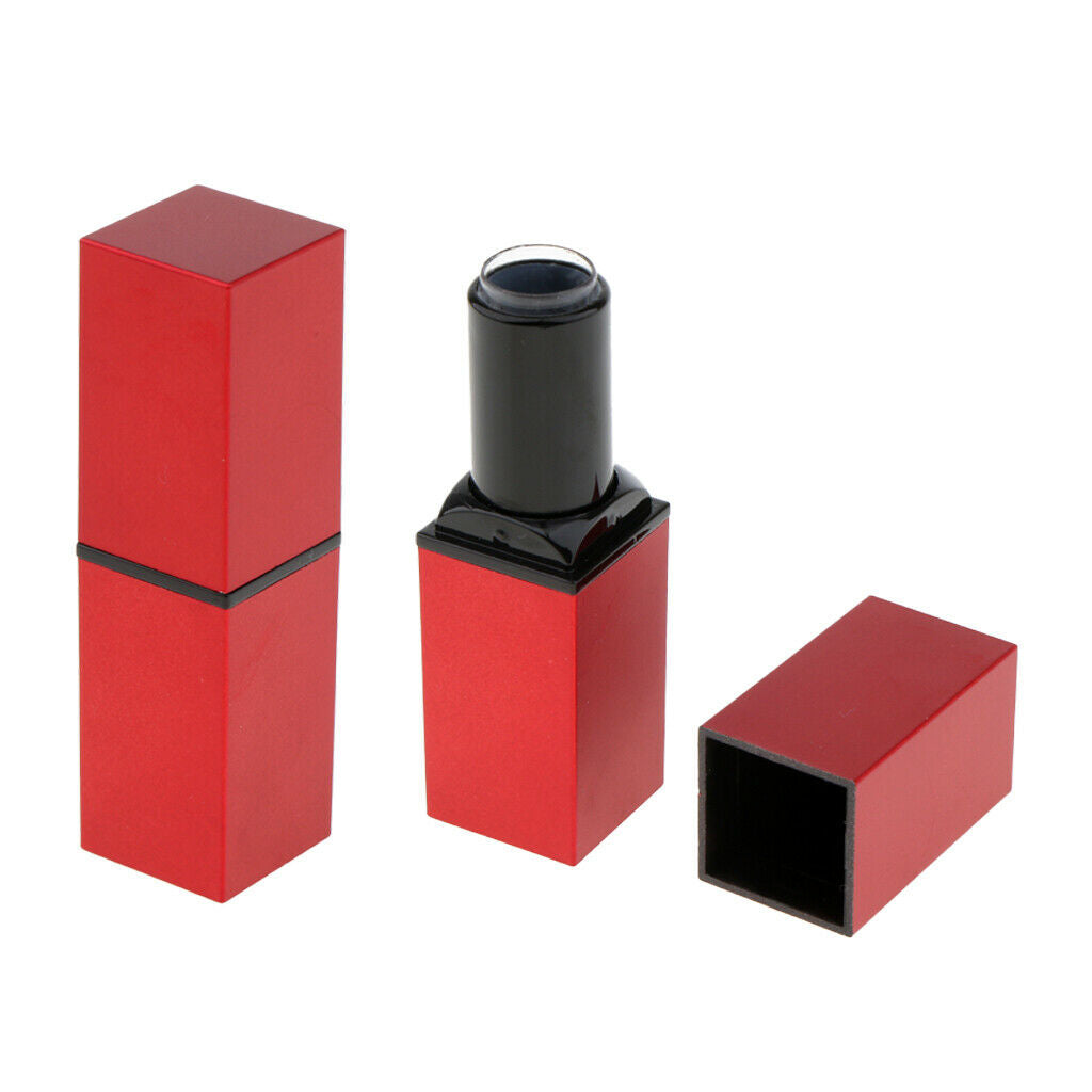 2Pcs Empty Lipstick Tube Lip Balm Container DIY Cosmetic Makeup Tools Red
