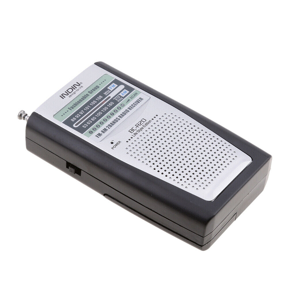 BC-R20 Portable Pocket Mini AM / FM Radio with Speaker and Belt Clip