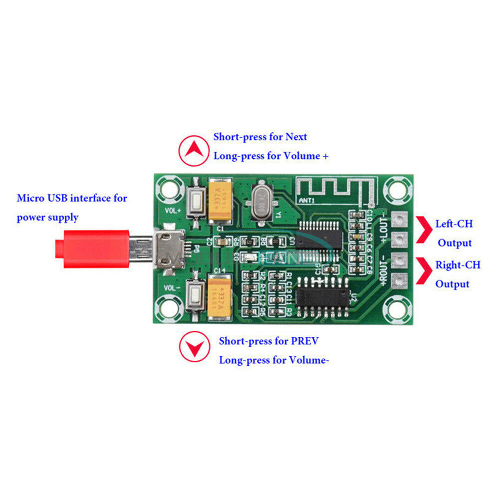 PAM8403 Micro USB Bluetooth Digital Audio Receiver Stereo 5V Amplifier Board