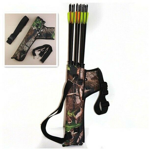 3 Tube Waterproof Arrow Quiver Back Bow Arrow Shooting Side Bag Holder Case New